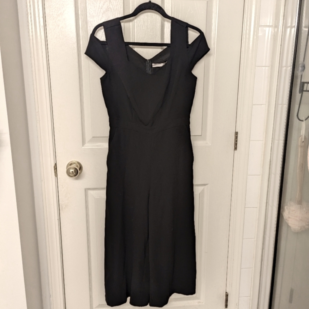 Cropped Wide Leg Romper, Crepe, Fenn Wright Manson, UK size 8, Black date night